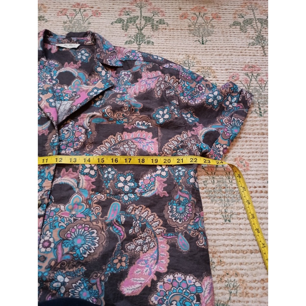 Free People We The Free Poolside‎ Printed Boyfriend Button Down Paisley Top Sz M - Picture 12 of 14